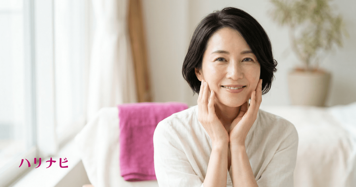 美容鍼施術後のフェイスラインと肌質の変化イメージ