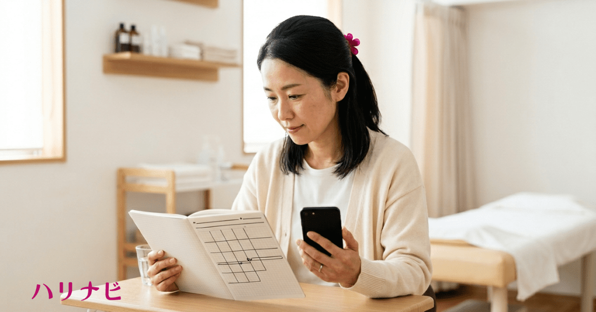 生理周期に合わせた不妊鍼灸のスケジュールを確認する女性のイメージ