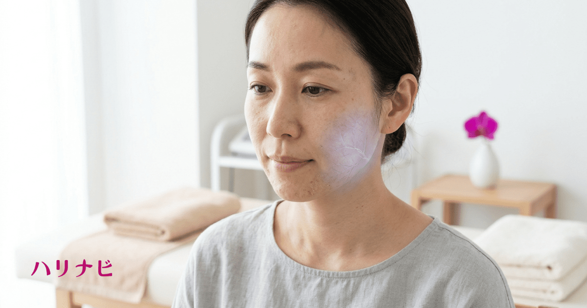 美容鍼とニキビ・肌荒れの原因となる血流不足のイメージ図