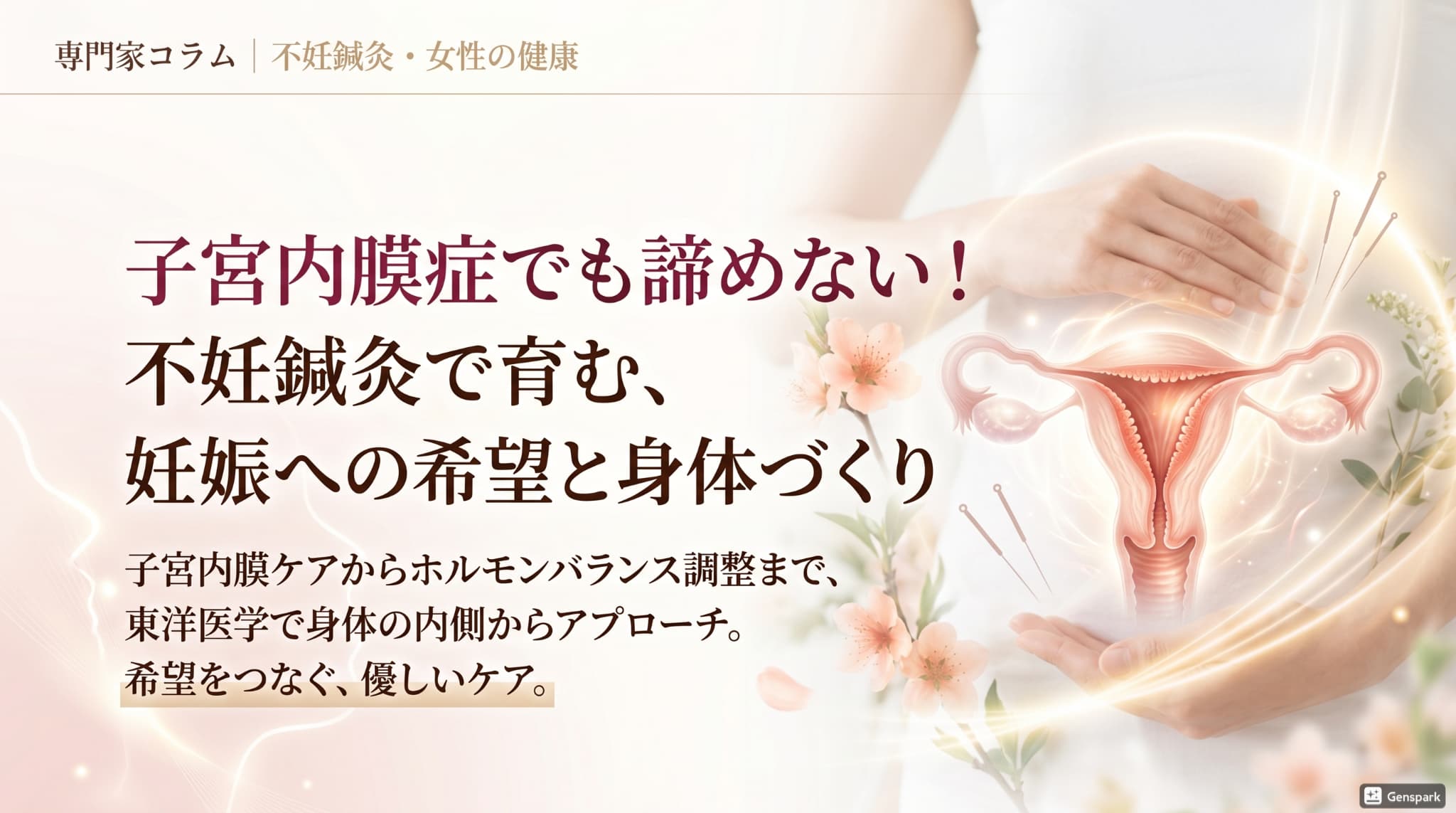 子宮内膜症でも妊娠へ！不妊鍼灸で身体を整え内膜ケアする秘訣