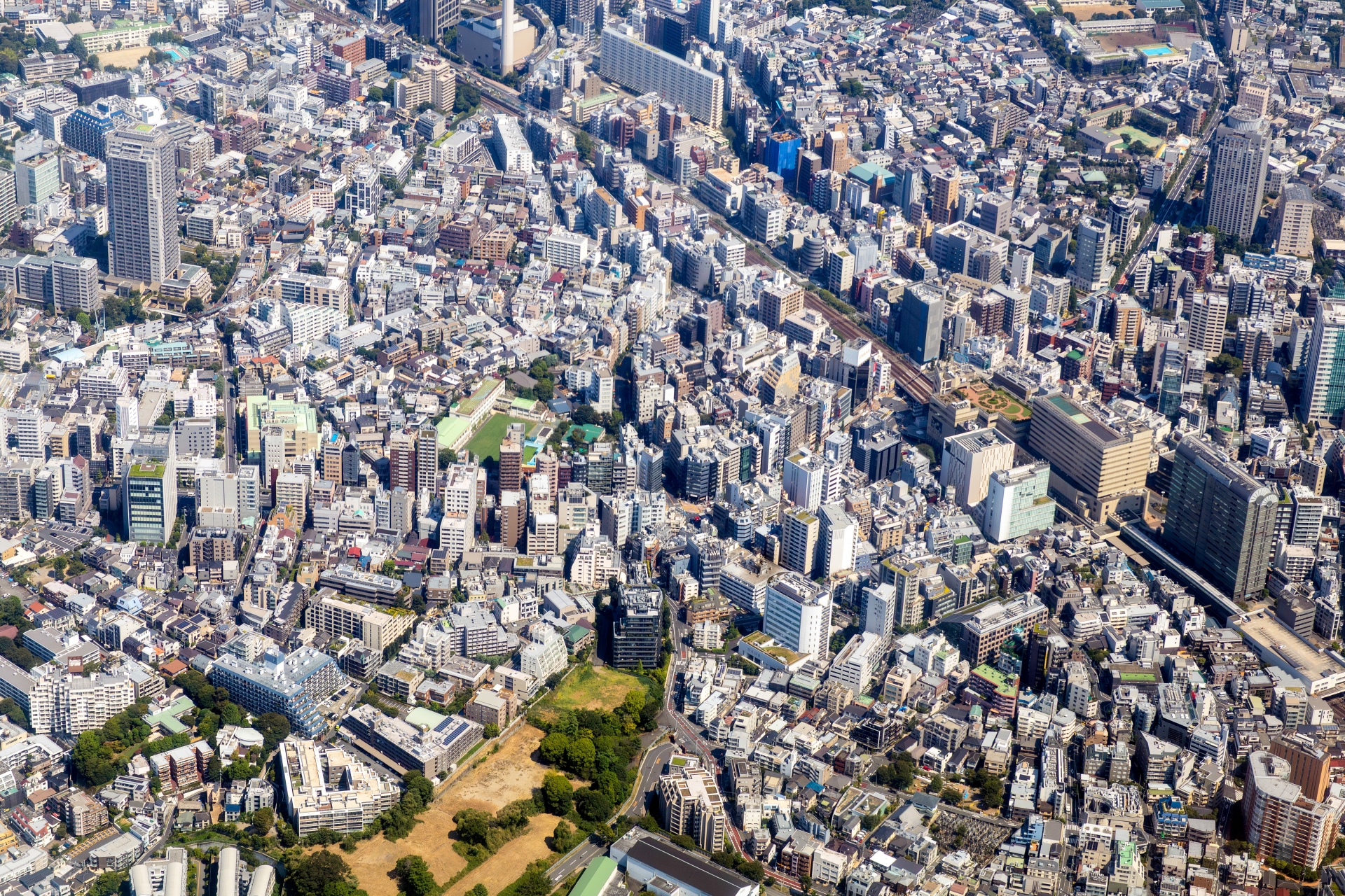 恵比寿・代官山・広尾・渋谷のエリア上空からの画像